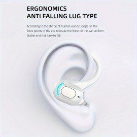 Wireless Earphone Ear Hook Mini Business Headphone HIFI Bass Noise Cancelling Sports Gaming Earbuds Headset