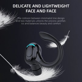 Wireless Earphone Ear Hook Mini Business Headphone HIFI Bass Noise Cancelling Sports Gaming Earbuds Headset