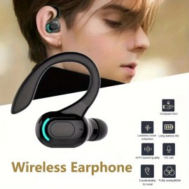 Wireless Earphone Ear Hook Mini Business Headphone HIFI Bass Noise Cancelling Sports Gaming Earbuds Headset