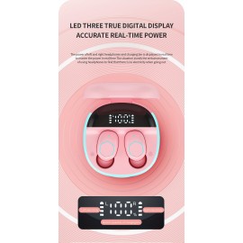 Wireless earphones, mini in-ear music earphones, intelligent noise cancellation, high-definition digital display screen earphones, gaming headphones, super long standby