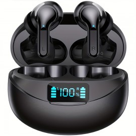 True Wireless Stereo Eabuds, TWS Noise Cancelling Headphones, Sport Headset, Touch Control Earphones With Led Charging Case