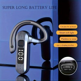 Single Earphone Wireless With Digital Display Car Driving HD Call Headset Ideal Choice For Sports And Exercise