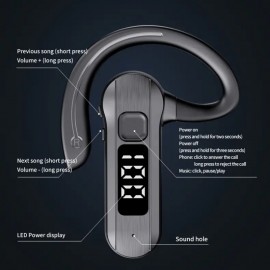 Single Earphone Wireless With Digital Display Car Driving HD Call Headset Ideal Choice For Sports And Exercise