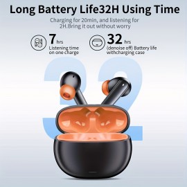 Wireless earbuds active noise cancelling earphones, wireless 5.2 with microphone charging case, 30 hours playback time, in ear high fidelity stereo waterproof earphones suitable for iPhone airpod Pro/Android