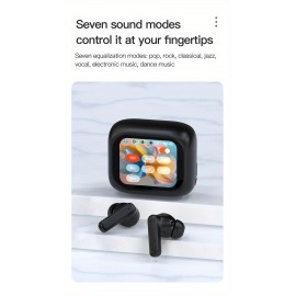 Smart Touch Screen Wireless Earbuds with HD Call, Sports Music Headset with Rechargeable Polymer Battery, Touch Control, Semi-Open-Back, for iPhone, Huawei, Samsung, Vivo, Xiaomi, and More - 300mAh