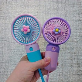 Blue Portable Handheld Fan Mini Fan, Personal Handheld Fan, USB Rechargeable Small Portable Fan, Pocket Sized Mini Fan, Cool Small Convenient Fan, Suitable For Beach Outdoor Travel