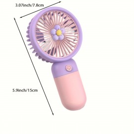 Portable Small Fan New Flower Mini Handheld Small Fan Gift For Girlfriend, Summer Fresh, Pocket Fan, Portable Portable Handheld Fan USB Storage Fan Handheld Fan, Gift