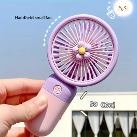 Portable Small Fan New Flower Mini Handheld Small Fan Gift For Girlfriend, Summer Fresh, Pocket Fan, Portable Portable Handheld Fan USB Storage Fan Handheld Fan, Gift