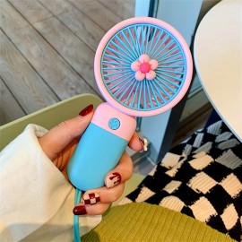 Blue Portable Handheld Fan Mini Fan, Personal Handheld Fan, USB Rechargeable Small Portable Fan, Pocket Sized Mini Fan, Cool Small Convenient Fan, Suitable For Beach Outdoor Travel