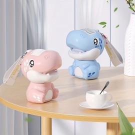 1 pc Pink Dinosaur Fan, Cartoon Neck Hanging Handheld Bladeless Fan, Small Portable USB Charging Small Fan, Summer Office And Class Essential Bladeless Powerful Rechargeable Silent Fan