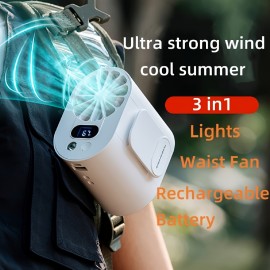 Y08 Waist Hanging Fan\\portable Waist Clip Fan With Digital Display Function 4 Speed 9m S Strong Airflow Hands-free Belt Fan Suitable For Outdoor Work Wind Machine Fan Portable Fan Portable Fan For Travel (Halloween Christmas Thanksgiving)