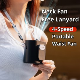 Y08 Waist Hanging Fan\\portable Waist Clip Fan With Digital Display Function 4 Speed 9m S Strong Airflow Hands-free Belt Fan Suitable For Outdoor Work Wind Machine Fan Portable Fan Portable Fan For Travel (Halloween Christmas Thanksgiving)