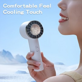 1pc, Portable Handheld Fan 2000mAh Rechargeable Fan Turbocharged Air Outlet High-speed Portability 100-speed Adjustment Pocket Handheld Fan Strong Wind Power Summer Essential