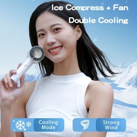 1pc, Portable Handheld Fan 2000mAh Rechargeable Fan Turbocharged Air Outlet High-speed Portability 100-speed Adjustment Pocket Handheld Fan Strong Wind Power Summer Essential