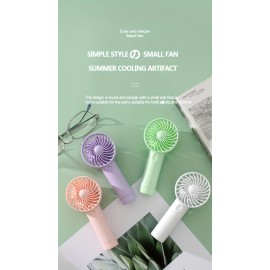 Portable Handheld Fan, 3-Speed Quiet USB Rechargeable Mini Personal Fan, On-the-Go Cooling Device, Assorted Colors