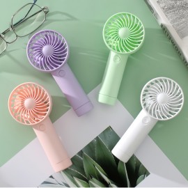 Portable Handheld Fan, 3-Speed Quiet USB Rechargeable Mini Personal Fan, On-the-Go Cooling Device, Assorted Colors