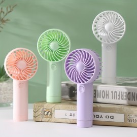 Portable Handheld Fan, 3-Speed Quiet USB Rechargeable Mini Personal Fan, On-the-Go Cooling Device, Assorted Colors