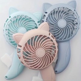 Cute Mini Handheld Fan - Manual Press, Lightweight And Portable - Perfect For Home, Office, Travel And Outdoor Use - Great Gift Idea