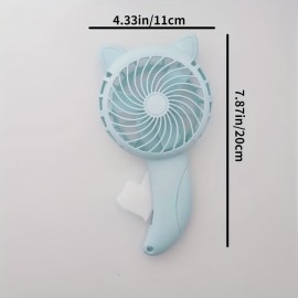 Cute Mini Handheld Fan - Manual Press, Lightweight And Portable - Perfect For Home, Office, Travel And Outdoor Use - Great Gift Idea