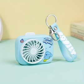 1pc Chic Camera-Shaped Portable Handheld Fan With Keychain - USB Rechargeable Battery-Powered Mini Personal Fan - Perfect For Indoor, Outdoor, And Vehicle Use