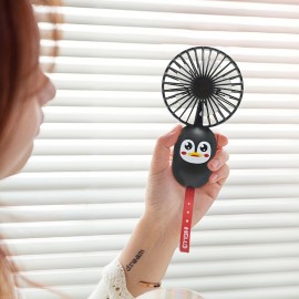 A Mini Fan With USB Charging For Cool Summer, Cartoon Cute Pets, Cute Penguins, And Long Battery Life Suitable For Home, Outdoor Sports, And Outdoor Work