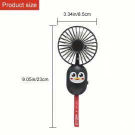 A Mini Fan With USB Charging For Cool Summer, Cartoon Cute Pets, Cute Penguins, And Long Battery Life Suitable For Home, Outdoor Sports, And Outdoor Work