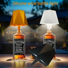 USB Rechargeable Touch-Controlled Table Lamp with Dimmable LED Lights, Oil Rub Surface Finish, ABS Lamp Body & Shade, Portable Dual-Power Design, Decorative Bottle Top Accessory for Bar, Party, Living Room, Camping, Holiday & New Year Gifts