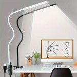 1pc LED Desk Lamp with Clamp and Flexible Gooseneck - 360° Adjustable, Eye-Care Task Lighting with USB Power and Power Plug Included for Home and Office Use - Compact, Space-Saving Design with Energy-Efficient LED Lights