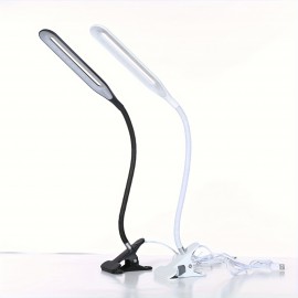 1pc LED Desk Lamp with Clamp and Flexible Gooseneck - 360° Adjustable, Eye-Care Task Lighting with USB Power and Power Plug Included for Home and Office Use - Compact, Space-Saving Design with Energy-Efficient LED Lights