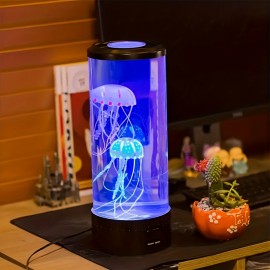 1pc Jellyfish Lava Lamp.Fascinating Color Changing Lights Create A Beautiful Tranquil, Peaceful & Soothing Deep-Sea Ambiance Which Could Help Reduce Stress & Anxiety. 