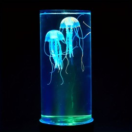 1pc Jellyfish Lava Lamp.Fascinating Color Changing Lights Create A Beautiful Tranquil, Peaceful & Soothing Deep-Sea Ambiance Which Could Help Reduce Stress & Anxiety. 