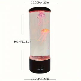 1pc Jellyfish Lava Lamp.Fascinating Color Changing Lights Create A Beautiful Tranquil, Peaceful & Soothing Deep-Sea Ambiance Which Could Help Reduce Stress & Anxiety. 