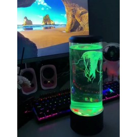 1pc Jellyfish Lava Lamp.Fascinating Color Changing Lights Create A Beautiful Tranquil, Peaceful & Soothing Deep-Sea Ambiance Which Could Help Reduce Stress & Anxiety. 