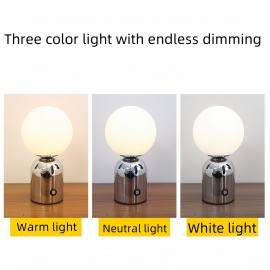 Nordic USB Rechargeable LED Table Lamp - Adjustable 3-Color Dimming, Decorative Atmosphere Night Light For Bedside, Cafe, Wedding, Birthday, Christmas Gifts