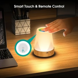 USB Rechargeable LED Bedside Lamp - Touch Dimmable & Timer Feature, Perfect For Bedroom And Living Room Ambiance