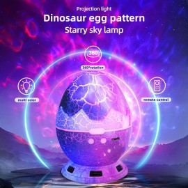 For Galaxy Star Projector Night Light with Dinosaur Egg Design - Colorful Nebula & Stars, Timer, Remote Control - Perfect Gift for Christmas, Parties, Home Theater Decor