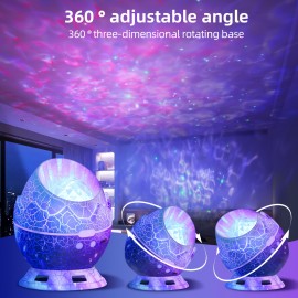 For Galaxy Star Projector Night Light with Dinosaur Egg Design - Colorful Nebula & Stars, Timer, Remote Control - Perfect Gift for Christmas, Parties, Home Theater Decor