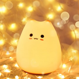 1pc Cartoon Cute Cat Silicone Lamp, Color-changing LED Night Light, Touch Atmosphere Lamp, Home Decoration Living Room, Halloween, Christmas Decoration, Office Desk Accessories, Camping, Party, Birthday Christmas Perfect Gift