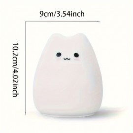 1pc Cartoon Cute Cat Silicone Lamp, Color-changing LED Night Light, Touch Atmosphere Lamp, Home Decoration Living Room, Halloween, Christmas Decoration, Office Desk Accessories, Camping, Party, Birthday Christmas Perfect Gift