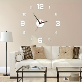 Luminous Large 3D Digital Wall Clock - USB Lamps with Silent Operation, Perfect for Living Room & Bedroom - Auto-Light Feature in Dark Environments for Easy Time Telling