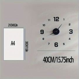 Luminous Large 3D Digital Wall Clock - USB Lamps with Silent Operation, Perfect for Living Room & Bedroom - Auto-Light Feature in Dark Environments for Easy Time Telling