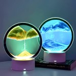 1pc Sand Art Moving Night Lamp, Craft Quicksand 3D LandscapeFlowing Sand Picture Hourglass Gift Led Table Night Light Home Decor