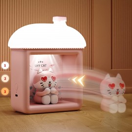 Rechargeable Cute Cat Night Light With Adjustable Brightness, Button Control, Decorative Lamp, 900mAh Battery, For Bedroom, Desk, Office, Perfect Gift