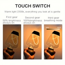 Touch-Control LED Atmosphere Lamp - USB Rechargeable Night Light with 2000mAh Battery for Home - PC Lampshade, Magnetic Suspension Design, Tabletop Use, Ideal Gift