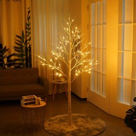 1pc 4FT/5FT/6FT Lighted Birch Tree, USB Powered Warm White LED Artificial Branch Tree Lamp For Home Party Festival Wedding Decor, Home Room Garden Camping Party Autumn Winter Decorations