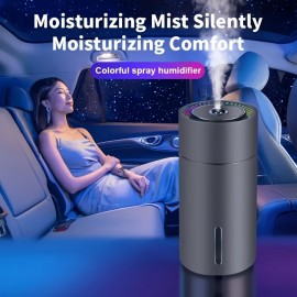 Mini Compact USB Rechargeable Colorful Night Light Car Humidifier For Home Bedroom