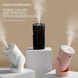 1pc Shaking Head Humidifier Super Quiet Colorful Mini Humidifier with Adjustable Angle and Shakable Head - Perfect for Car, Office, Bedroom, and Auto Shut-Off - 2 Mist Modes and Super Quiet