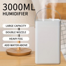 3000ML/101.44oz USB Air Humidifier With Dual Nozzles, Can Be Used For Essential Oil Aroma, Suitable For Home Office Purification.