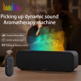 Music-Synced Flame Humidifier with 7-Color RGB Illumination, Remote Control & Aromatherapy - Auto Shut-Off for Low Water, Perfect for Home, Office, School - Great Holiday Gift