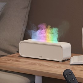 Music-Synced Flame Humidifier with 7-Color RGB Illumination, Remote Control & Aromatherapy - Auto Shut-Off for Low Water, Perfect for Home, Office, School - Great Holiday Gift